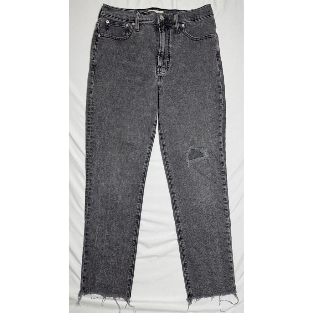 Madewell The Perfect Vintage Jean Size 28 Faded Black Distressed Raw Hem